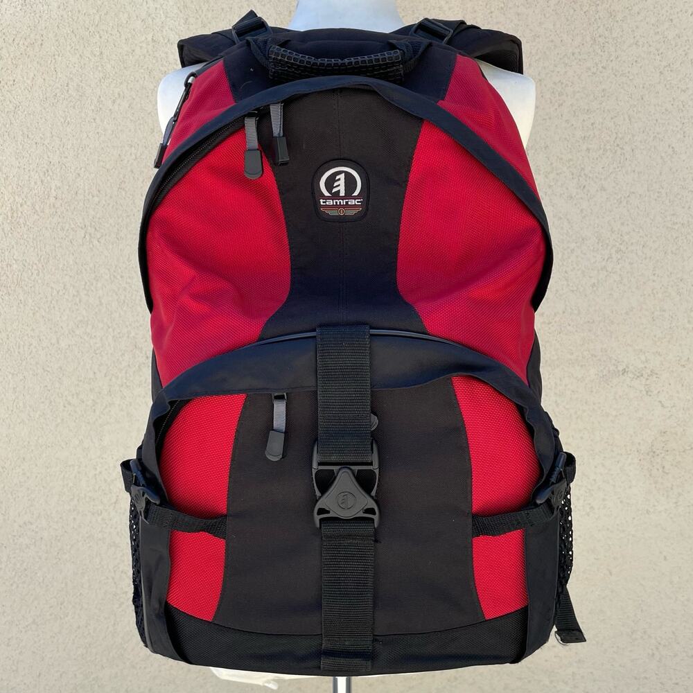 Tamrac Red Black Backpack Camera Bag Laptop Sleeve